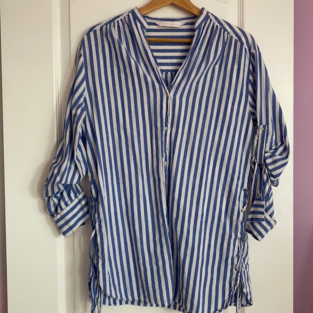 Zara stripped oversized blouse